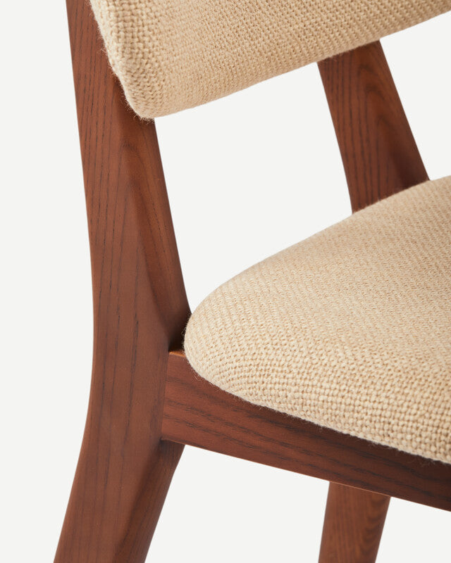 Chaise de salle à manger Happy Days en tissu lisse - Beige