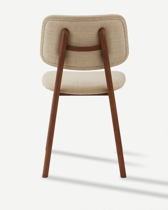 Chaise de salle à manger Happy Days en tissu lisse - Beige
