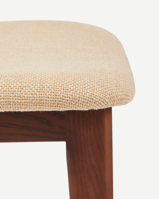 Chaise de salle à manger Happy Days en tissu lisse - Beige