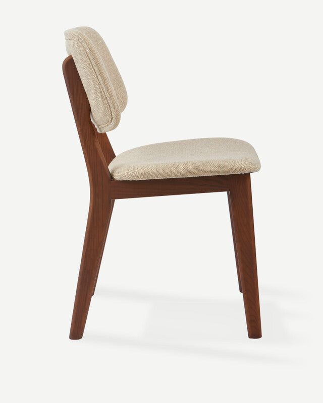 Chaise de salle à manger Happy Days en tissu lisse - Beige