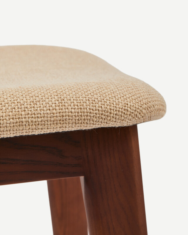 Chaise de salle à manger Happy Days en tissu lisse - Beige