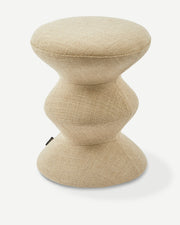 Smooth Fabric Soft Zig Zag Stool - Beige