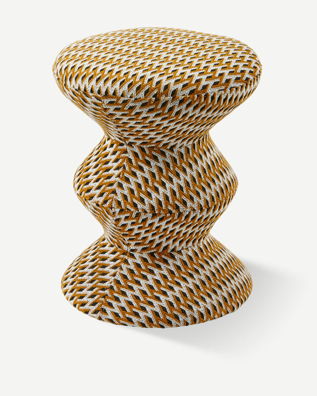 Geo Soft Zig Zag Stool - Ochre