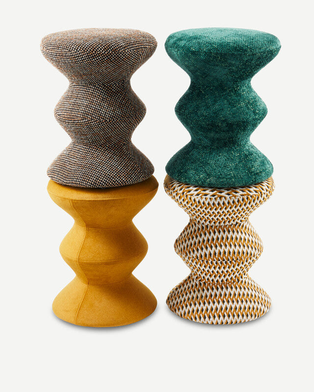 Geo Soft Zig Zag Stool - Ochre