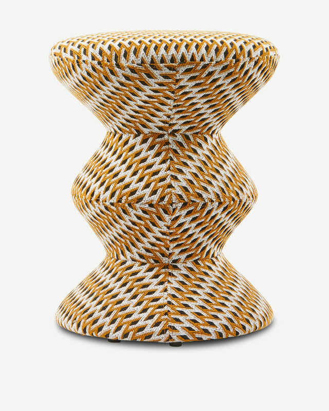 Geo Soft Zig Zag Stool - Ochre