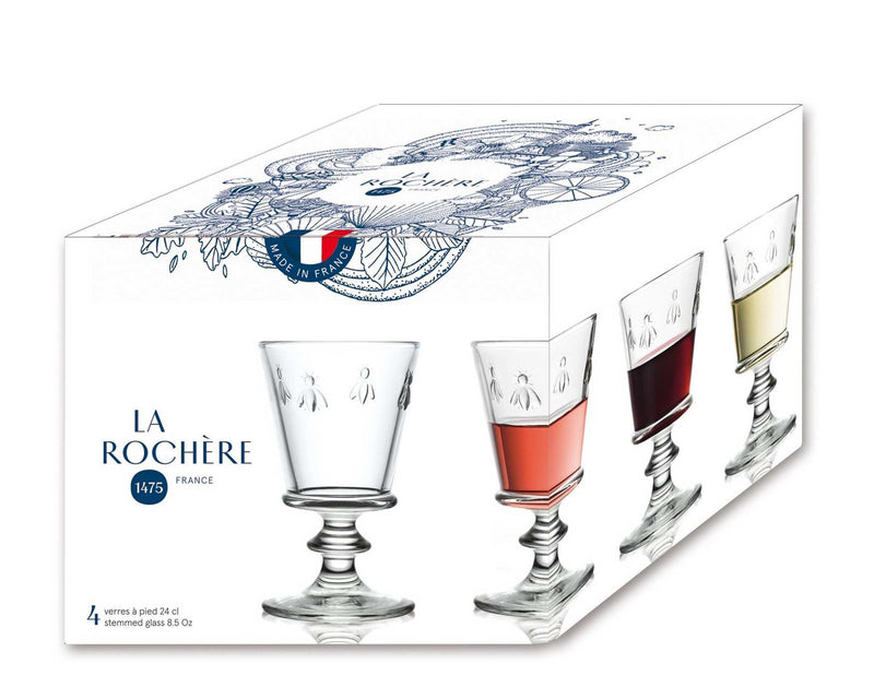 ABEILLE Set of 4 Wine Glasses 24cl Glass