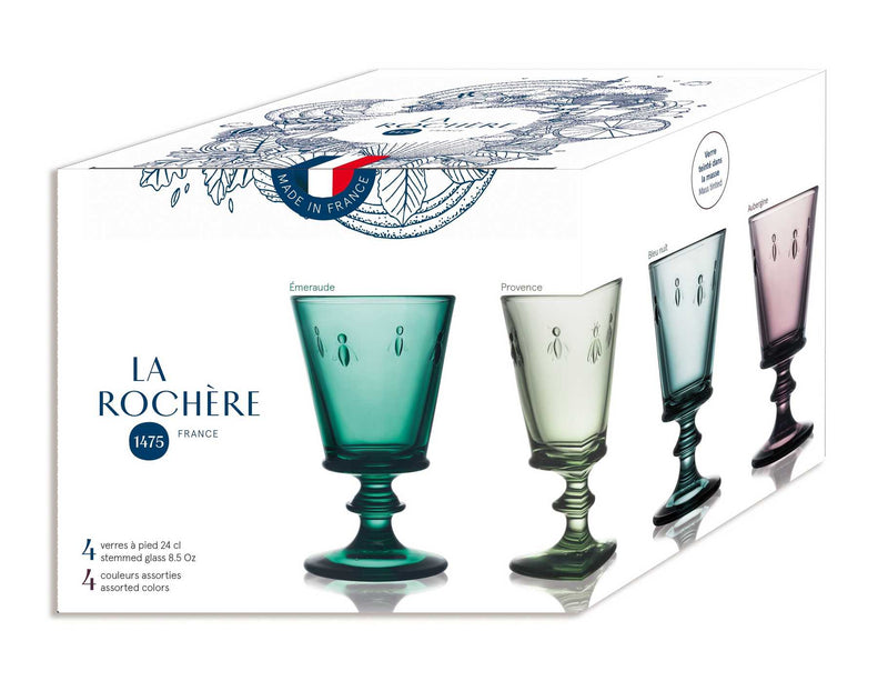 ABEILLE Set of 4 Colored Tumblers 24cl Glass