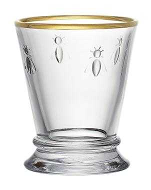 ABEILLE Set of 4 Gold-Rim Tumblers 26cl Glass