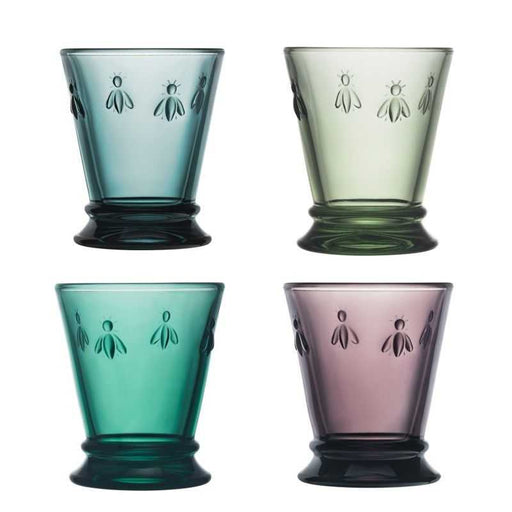 ABEILLE Set of 4 Colored Tumblers 26cl Glass