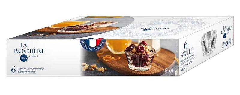 SWEET Set of 6 Appetizer Cups 5cl Glass