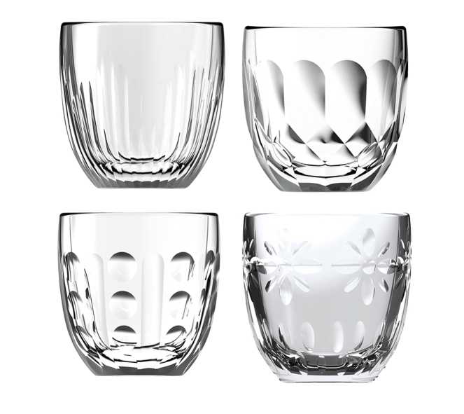 Set of 4 Espresso Cups 10cl Glass