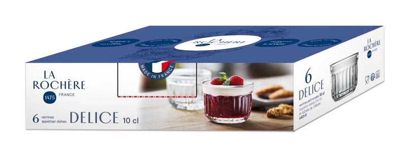 DELICE Set of 6 Appetizer Cups 10cl Glass