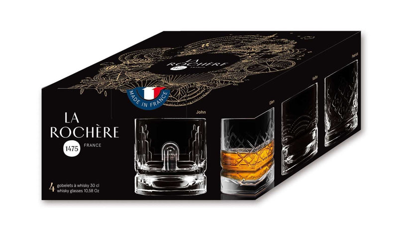 Set of 4 Whisky Glasses 30cl Glass