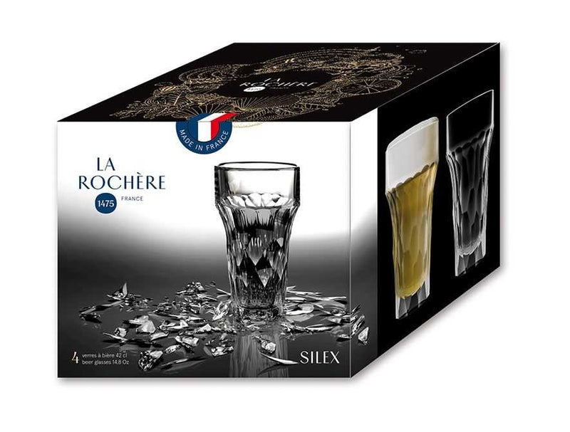 SILEX Set of 4 Beer Mugs 42cl Glass