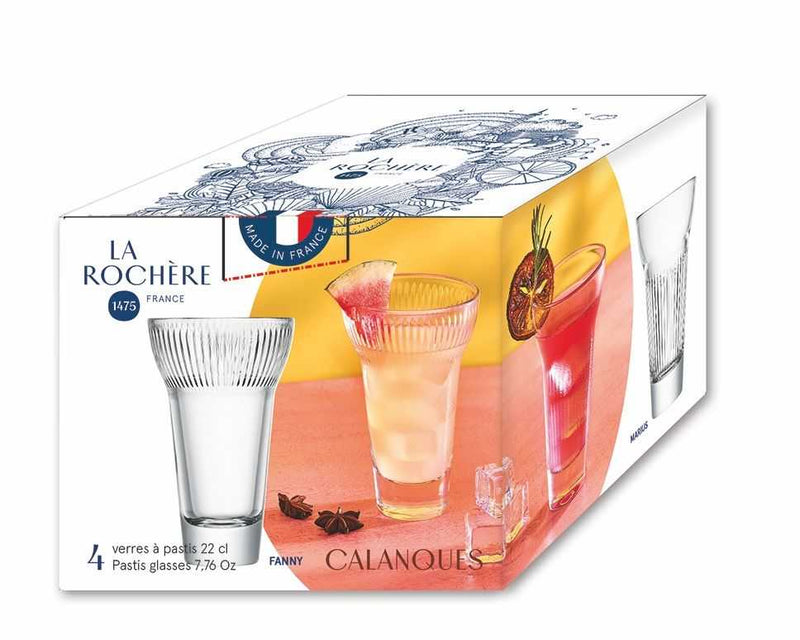 CALANQUE Set of 4 Cocktail Glasses Glass