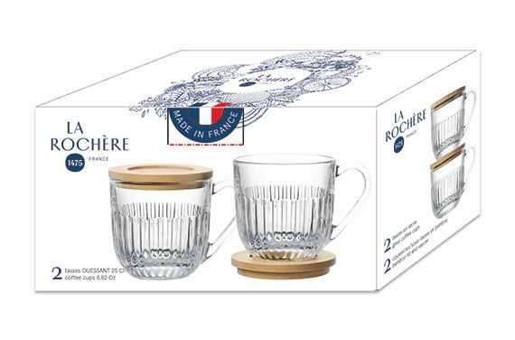 OUESSANT Set of 2 Coffee Cups Glass
