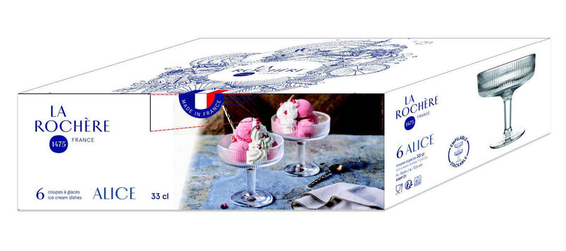 ALICE Set of 6 Coupe Glasses Glass