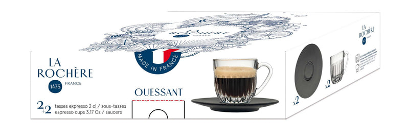 OUESSANT Set of 2 Coffee Cups Glass