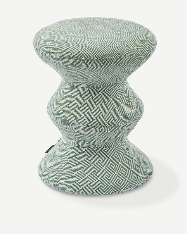 Squared Soft Zig Zag Stool - Light Green