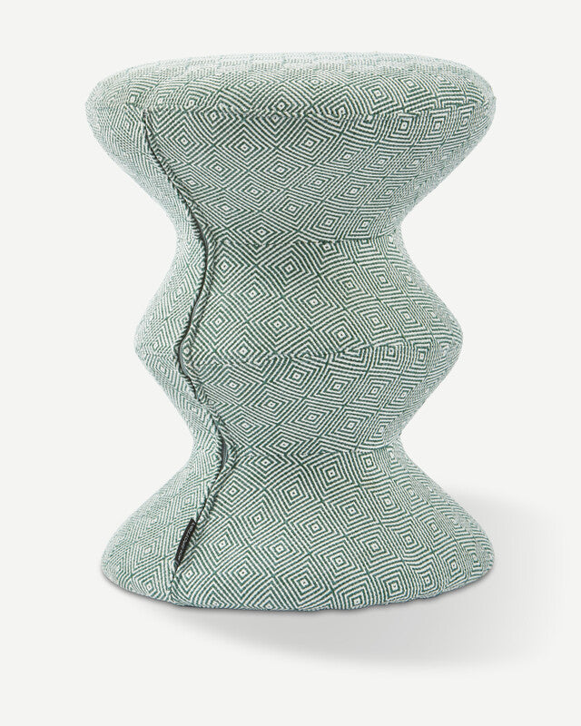 Squared Soft Zig Zag Stool - Light Green