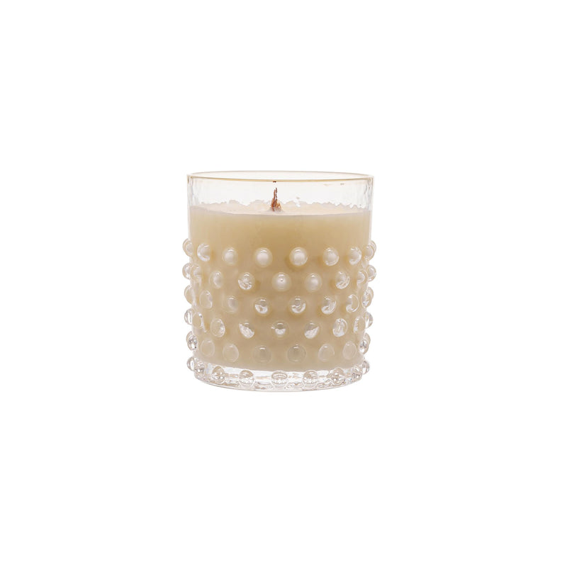 Hobnail Candle Crystal with Raspberry