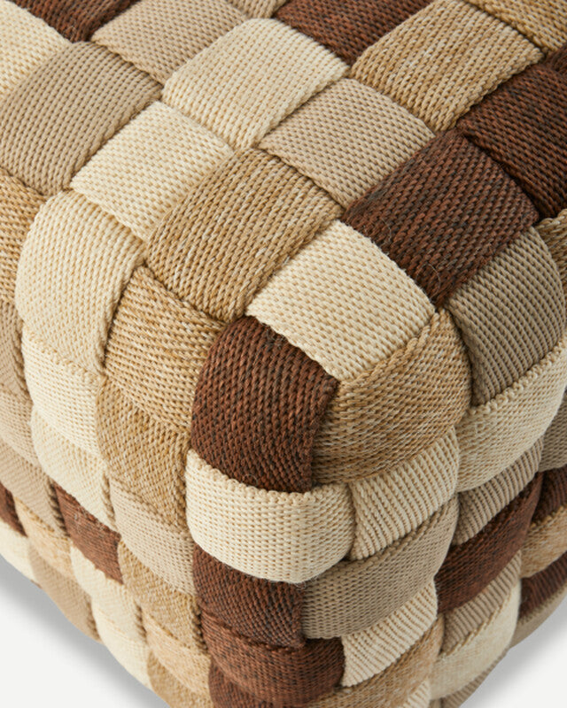 Braided Outdoor Pouf - M - Beige
