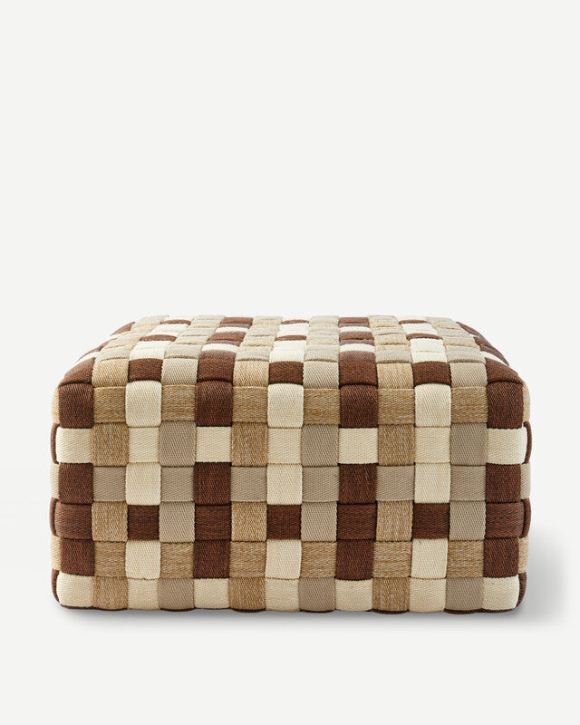 Braided Outdoor Pouf - L - Beige