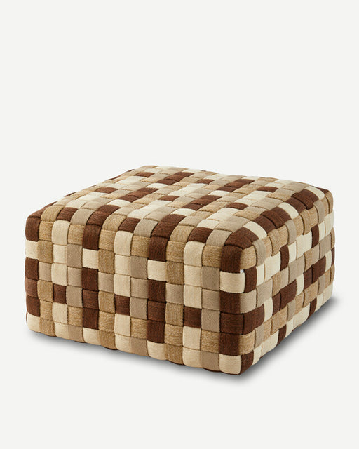 Braided Outdoor Pouf - L - Beige