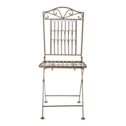 Gray Inlaid Iron Chair