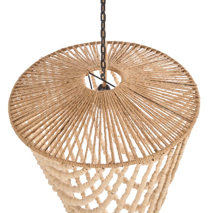 The Wooden Bead Chandelier - Natural - L