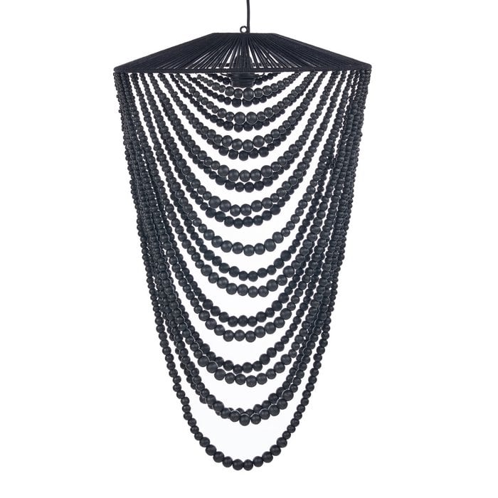 The Wooden Bead Chandelier - Black - L