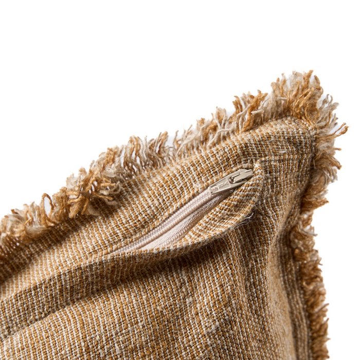 The Sahara Fringe Cushion Cover - Natural Brown - 50x50