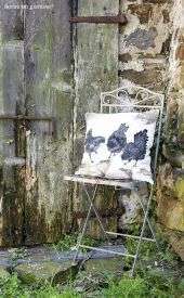 Gray Inlaid Iron Chair