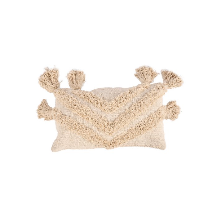 The Nomad Tassel Cushion Cover - Cream