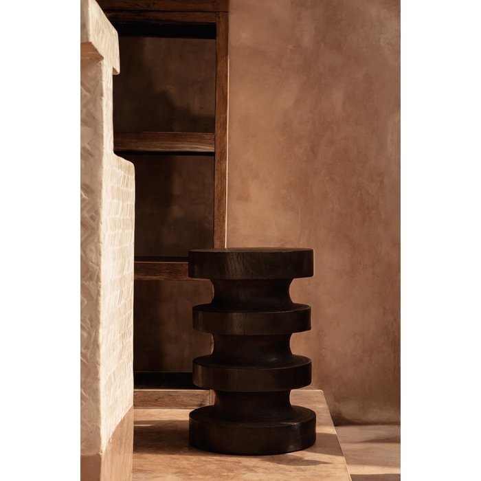The Mocha Rings Side Table - Dark Walnut