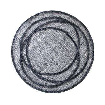 Abaca Black Underplate With Irregular Hoops