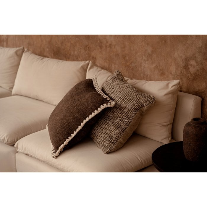 The Linen Grain Cushion Cover - Natural Black