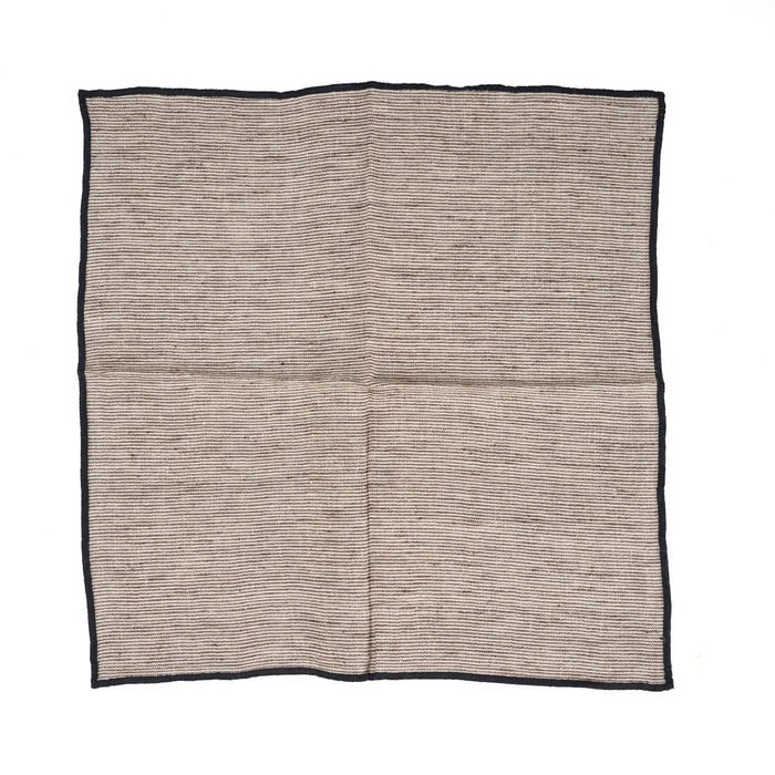 The Code Linen Napkin - Natural Black - 45x45