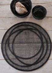 Abaca Underplate with Irregular Hoops - Black