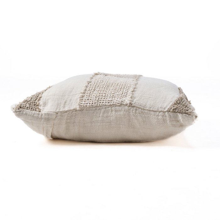 The Linen Threads Cushion Cover - White Natural