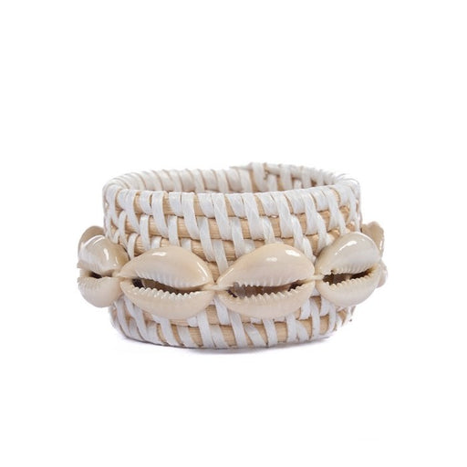 The Rattan Shell Napkin Ring - White