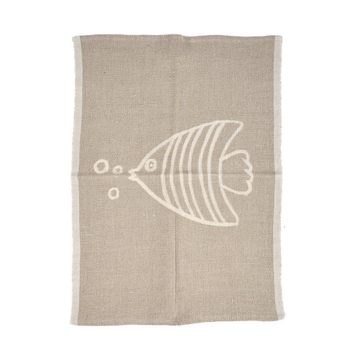 The Linen Fish Kitchen Towel - Natural White - 50x70