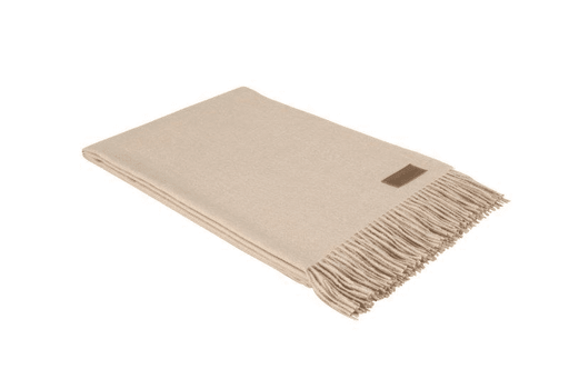 Beige Alpaca Wool Blanket