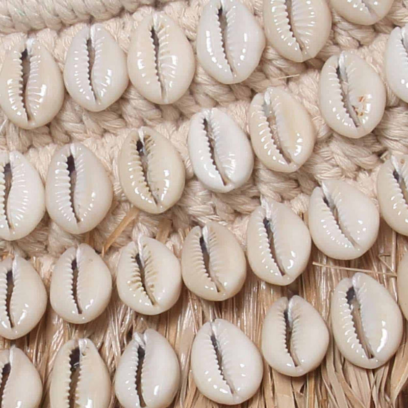 natural handcrafted mirror raffia and shell bazar bizar
