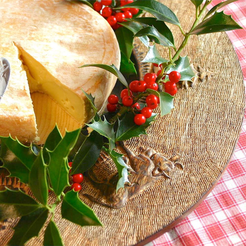Round Wooden Cow Charger Plate