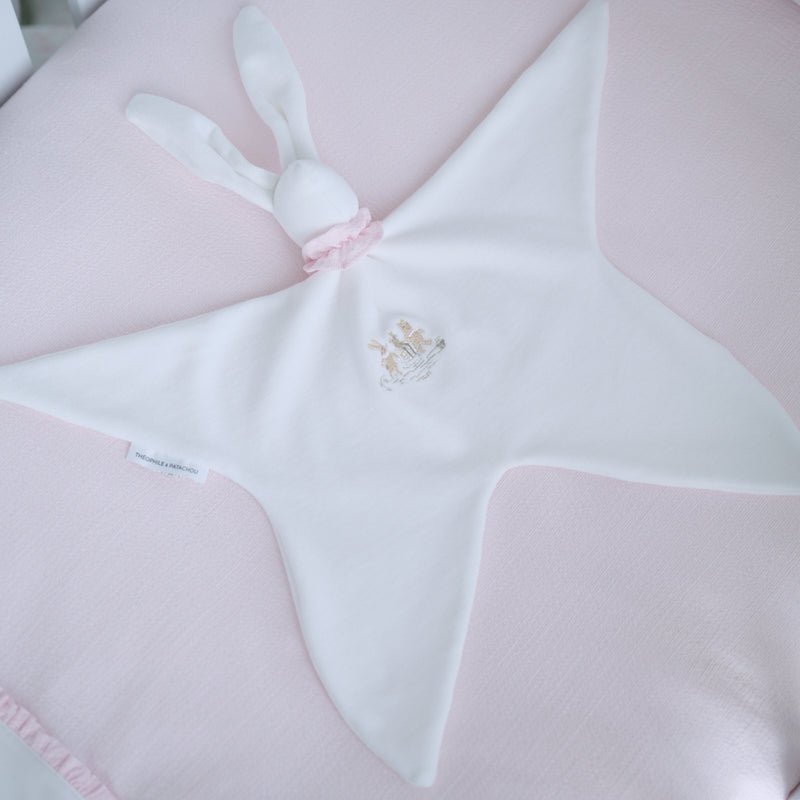 Embroidered doudou Soft rabbit - Velvet