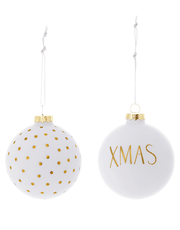 Christmas Balls Ornament - White Glass