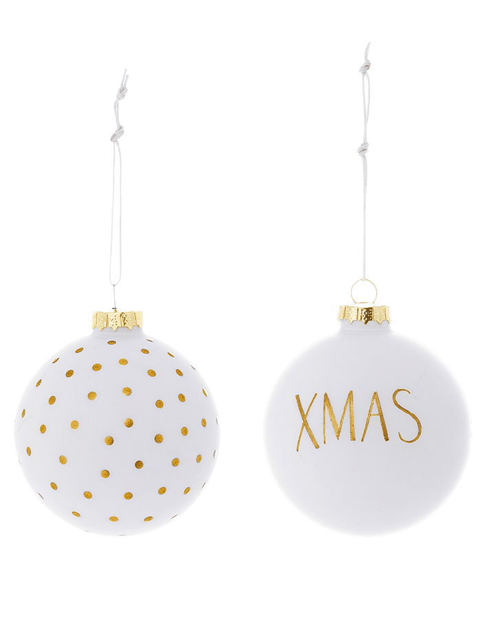 Christmas Balls Ornament - White Glass