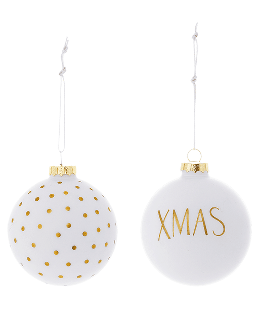 Christmas Balls Ornament - White Glass
