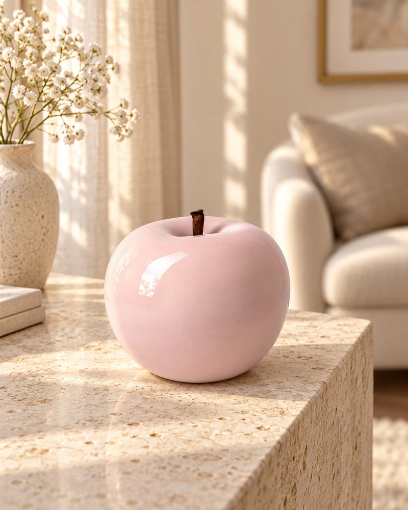 Apple Medium Plus pink glazed indoor